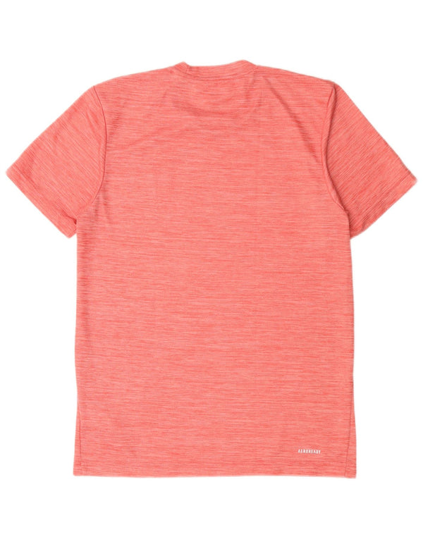 Adidas Mens Aeroready T-Shirt Top Small Pink Flecked Polyester