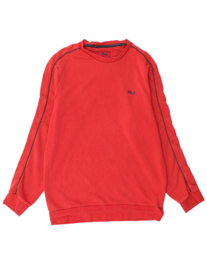Fila Homme Sweatshirt Jumper Large Rouge Polyester