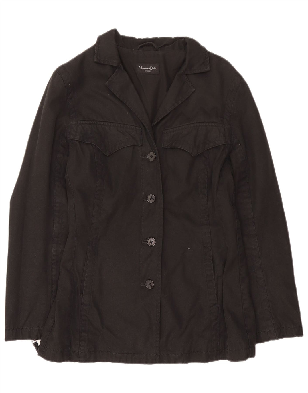 Massimo Dutti Veste utilitaire pour femme UK 16 Large Noir Coton