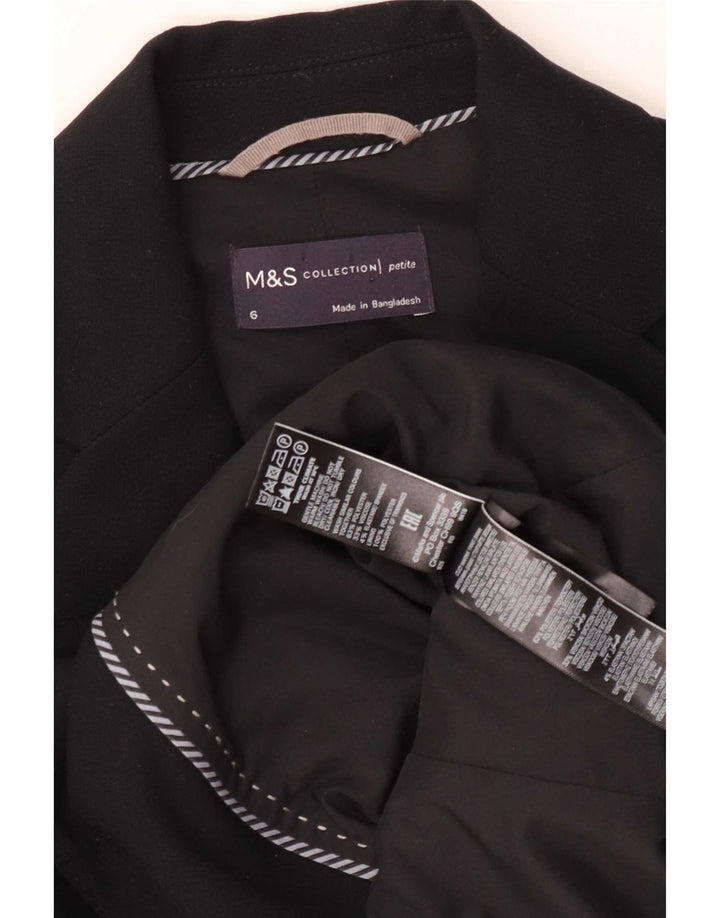 Marks & Spencer Veste blazer à 2 boutons pour femme UK 6 XS Noir Polyester