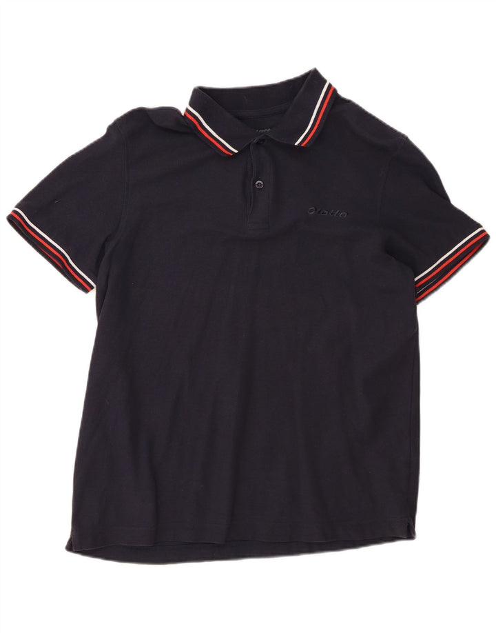 Lotto Polo Homme Bleu Marine Moyen Coton