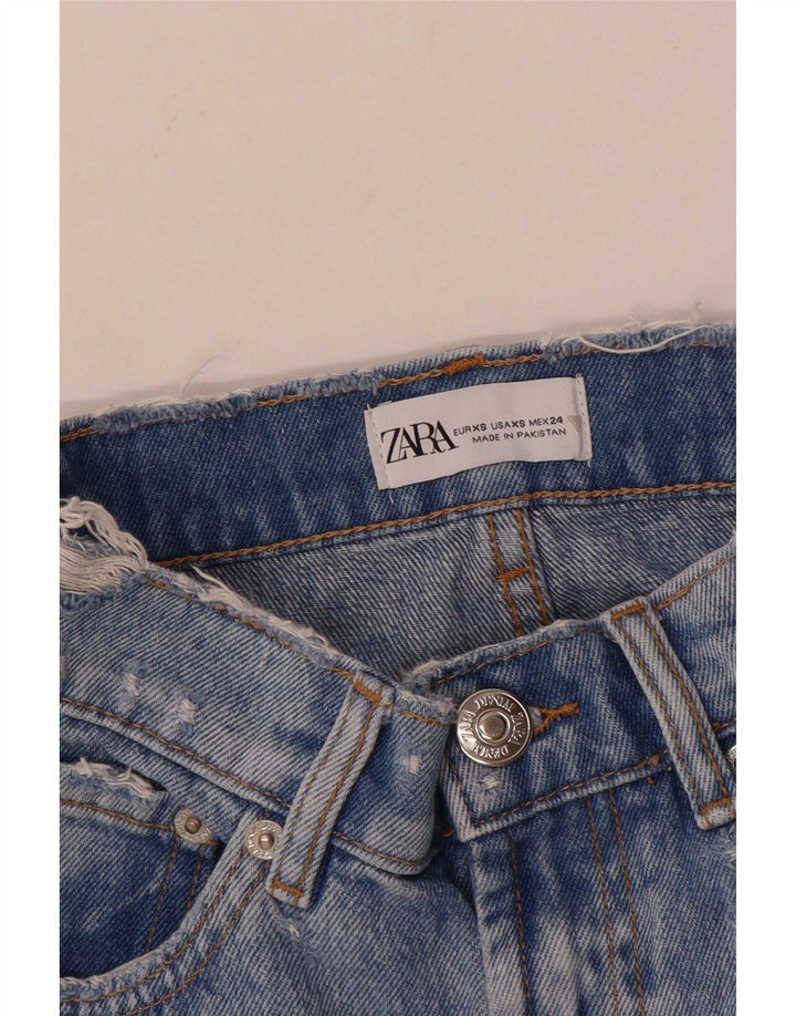 Zara Femme Mini Jupe En Jean XS W24 Bleu