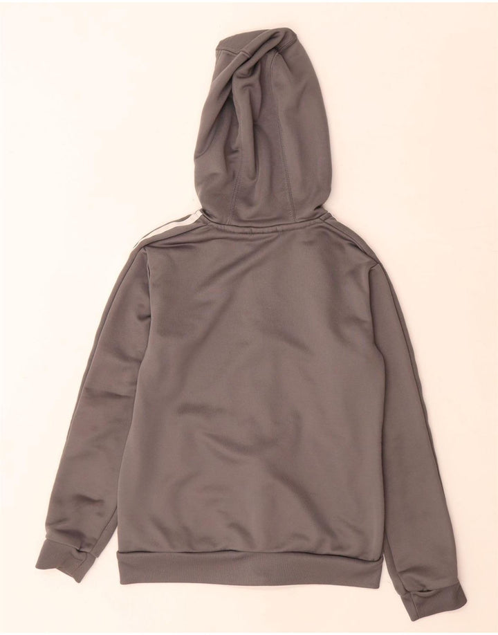 Adidas Pull à capuche zippé graphique pour garçon 9-10 ans Gris Polyester
