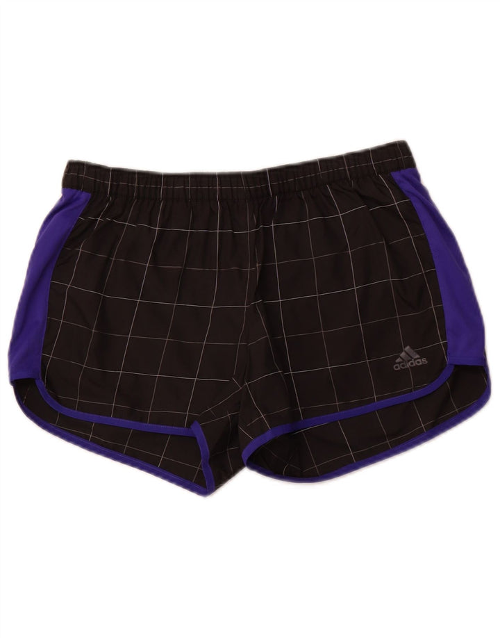 ADIDAS Short de sport pour femme UK 10 Petit carreaux noirs
