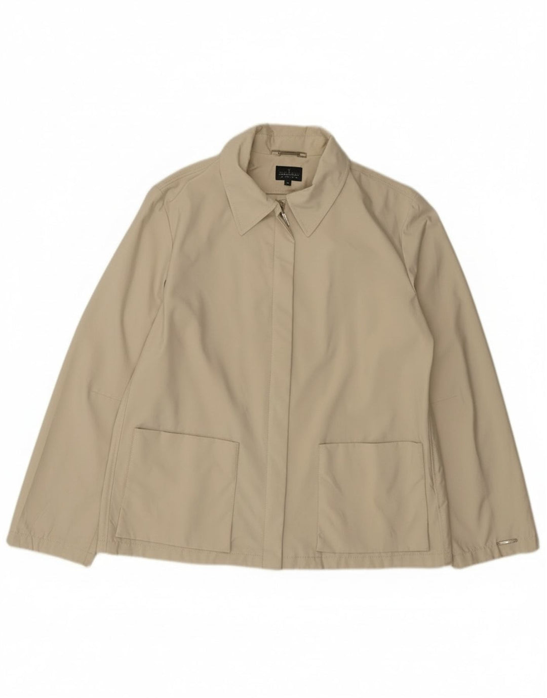 Trussardi Jeans Blouson Bomber Femme IT 46 Large Beige Coton