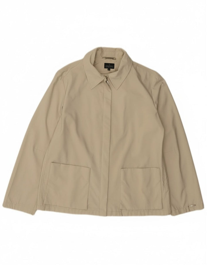 Trussardi Jeans Blouson Bomber Femme IT 46 Large Beige Coton
