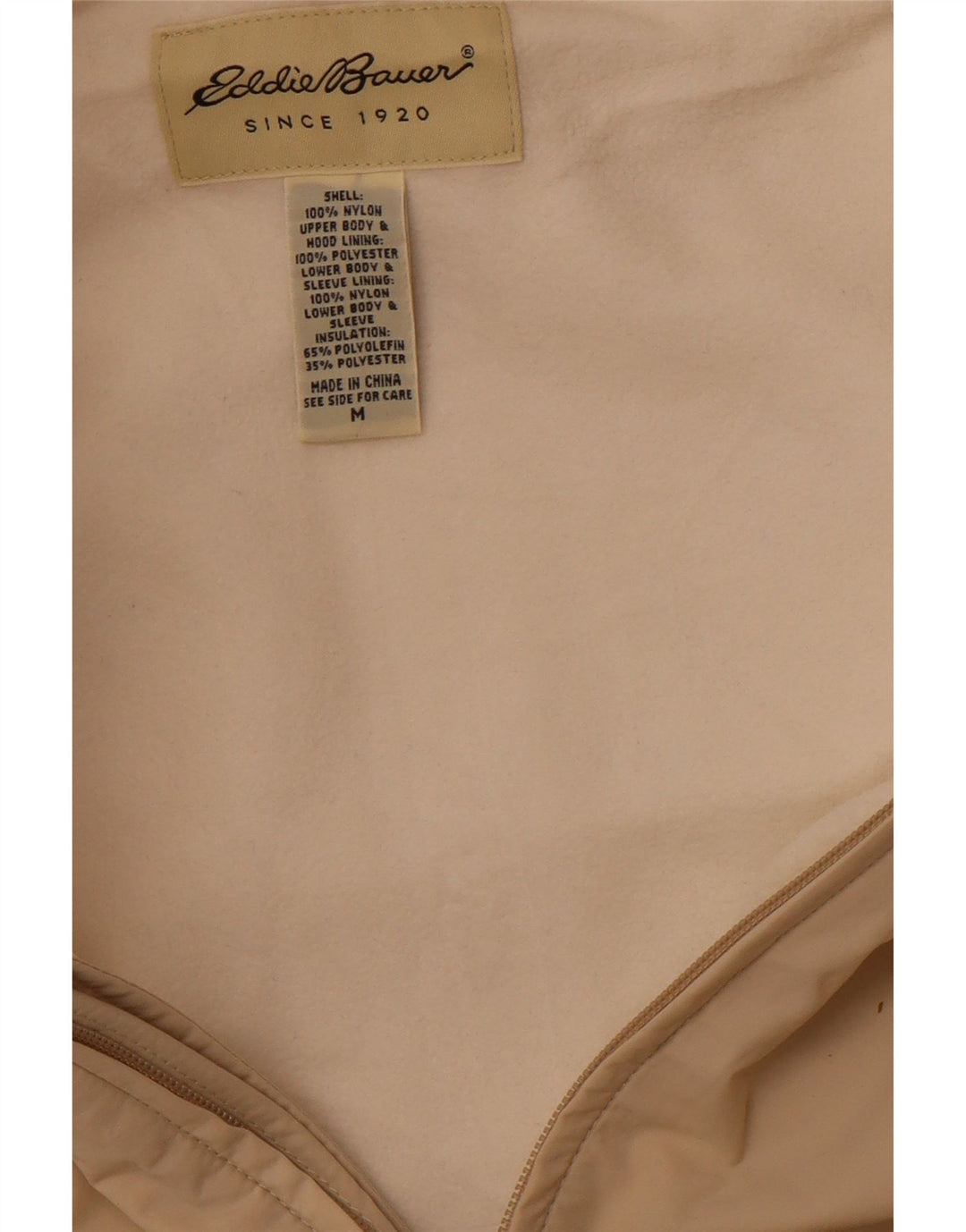 EDDIE BAUER Veste coupe-vent à capuche pour homme UK 38 Nylon beige moyen