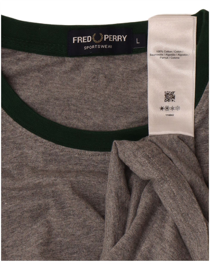 FRED PERRY T-Shirt Homme Haut Large Gris Coton