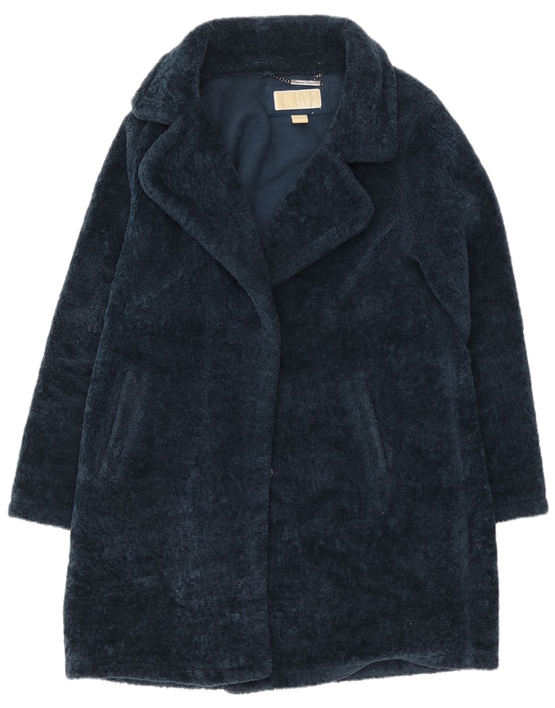 Michael Kors Manteau en fausse fourrure pour femme UK 14 Bleu marine moyen Polyester