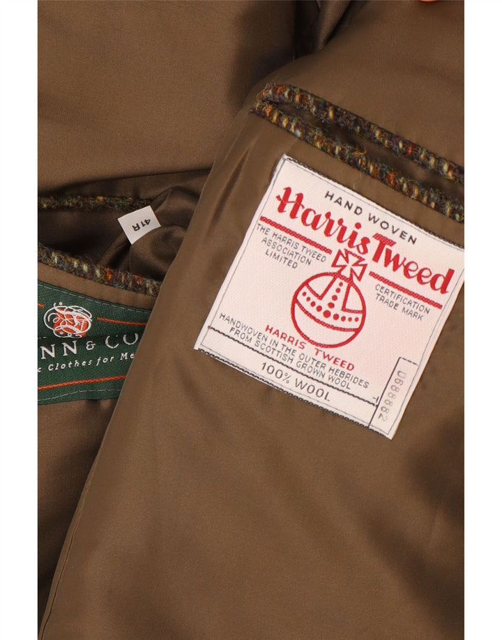 Harris Tweed Veste blazer à 3 boutons pour homme IT 41 en laine à carreaux marron