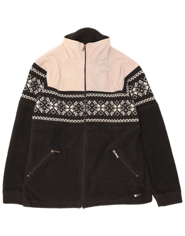 veste polaire homme vintage UK 38 Polyester colorblock noir moyen