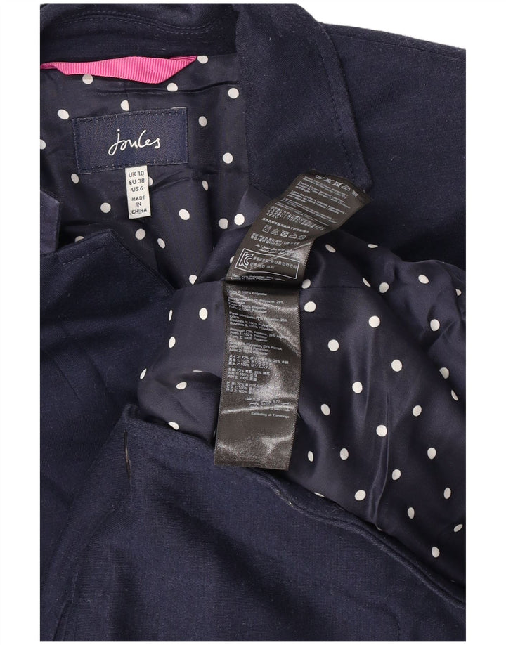 Joules Veste Blazer 2 Boutons Femme UK 10 Petit Bleu Marine Polyester
