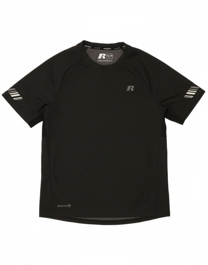 Russell Athletic T-Shirt Garçon 14-15 Ans XL Noir Rayé Polyester