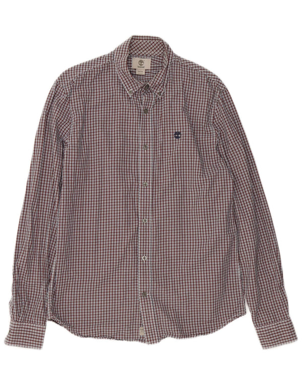 Timberland Mens Slim Fit Shirt Medium Red Gingham