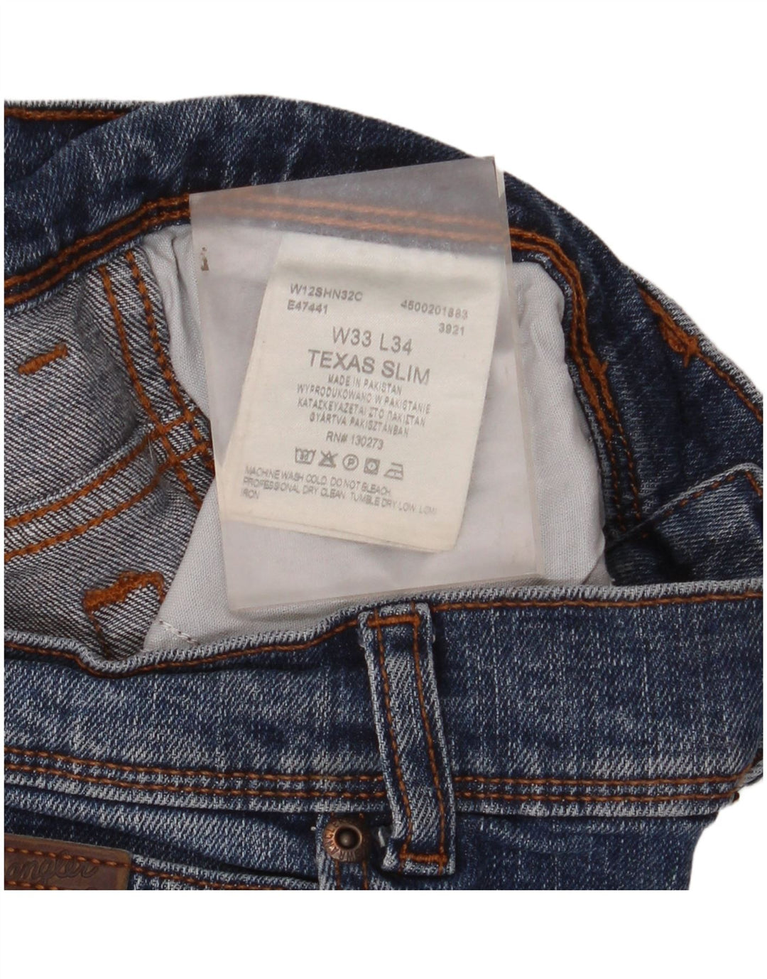Wrangler Jean Slim Texas Homme W33 L34 Bleu Coton