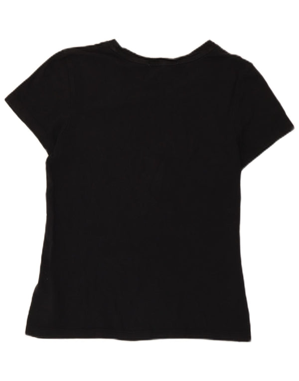 Calvin Klein Jeans T-shirt graphique pour femme UK 10 Petit coton noir