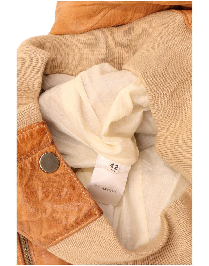 Daniele Alessandrini Veste en cuir pour femme IT 42 Cuir marron moyen