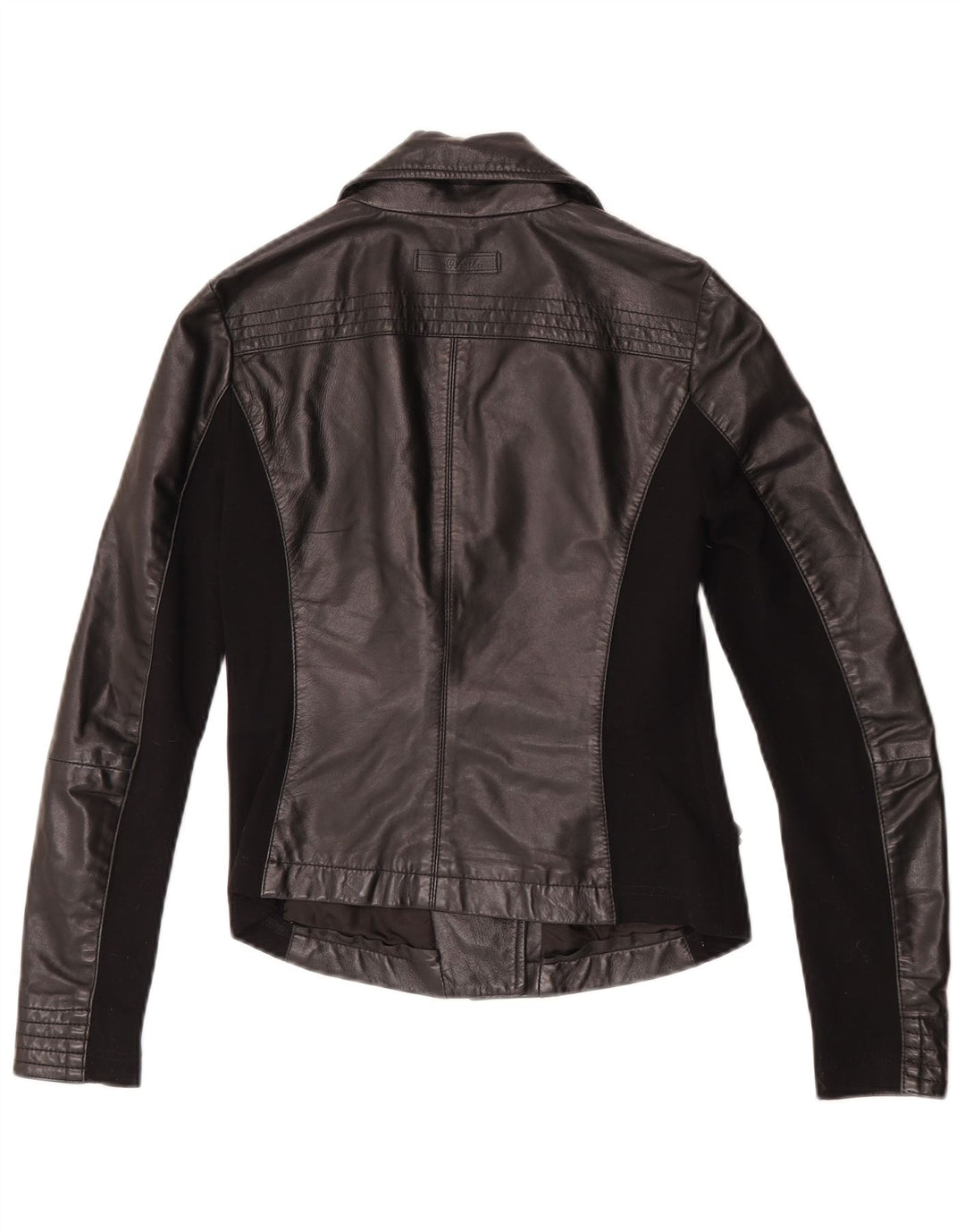 Toy G Veste de motard en cuir court pour femme UK 8 Petit cuir noir