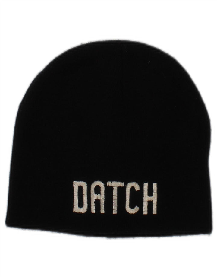 DATCH Mens Graphic Knit Beanie Hat One Size Black Acrylic Classic