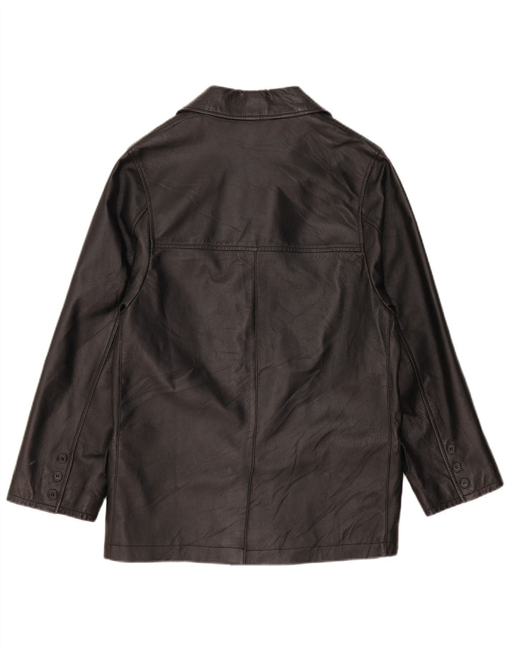 Metropolitan Veste blazer en cuir à 3 boutons pour homme IT 48 Cuir noir moyen