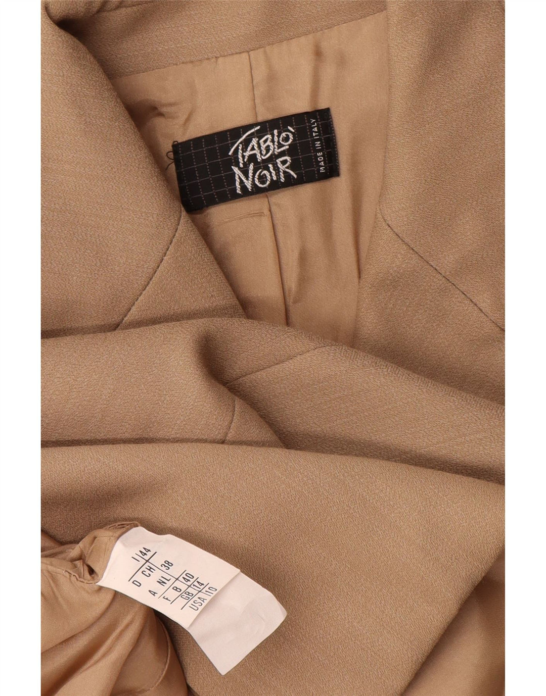 vintage Femme 4 Bouton Blazer Veste UK 14 Laine Vierge Beige Moyen