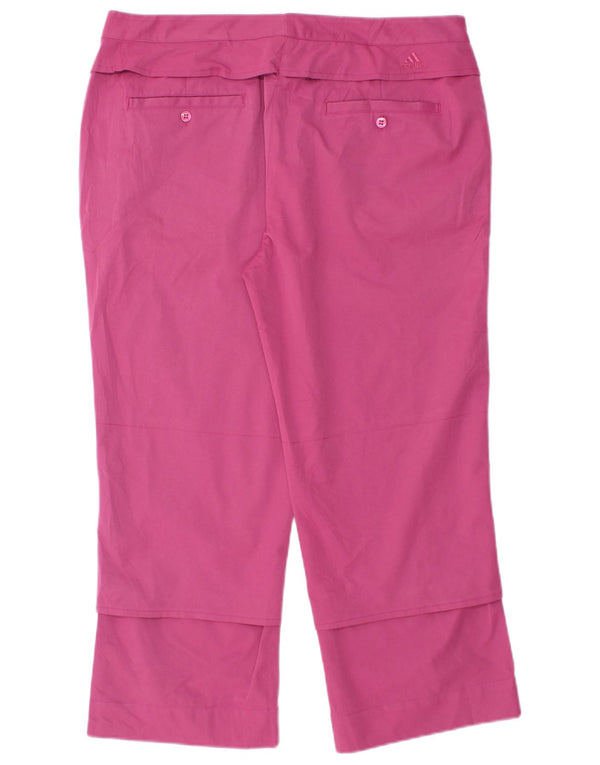 Adidas Womens Climacool Straight Cropped Trousers UK 14 Large W34 L23 Pink