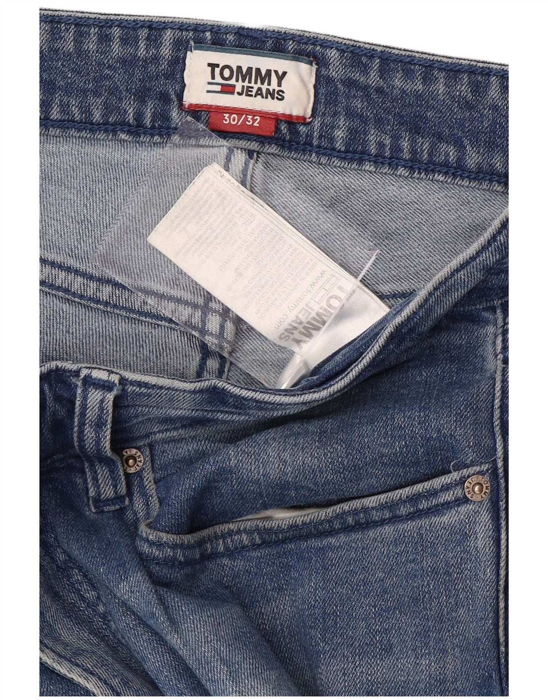 TOMMY HILFIGER Jean Slim Tapered Homme W30 L32 Bleu Coton