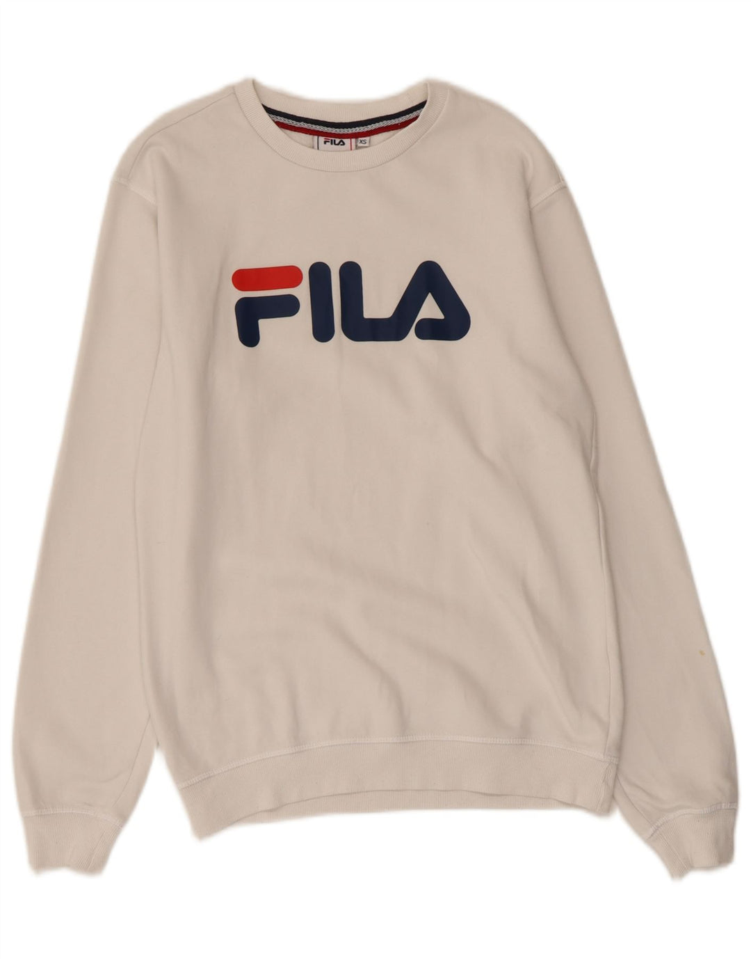 FILA Sweat-shirt graphique pour homme XS Blanc Coton