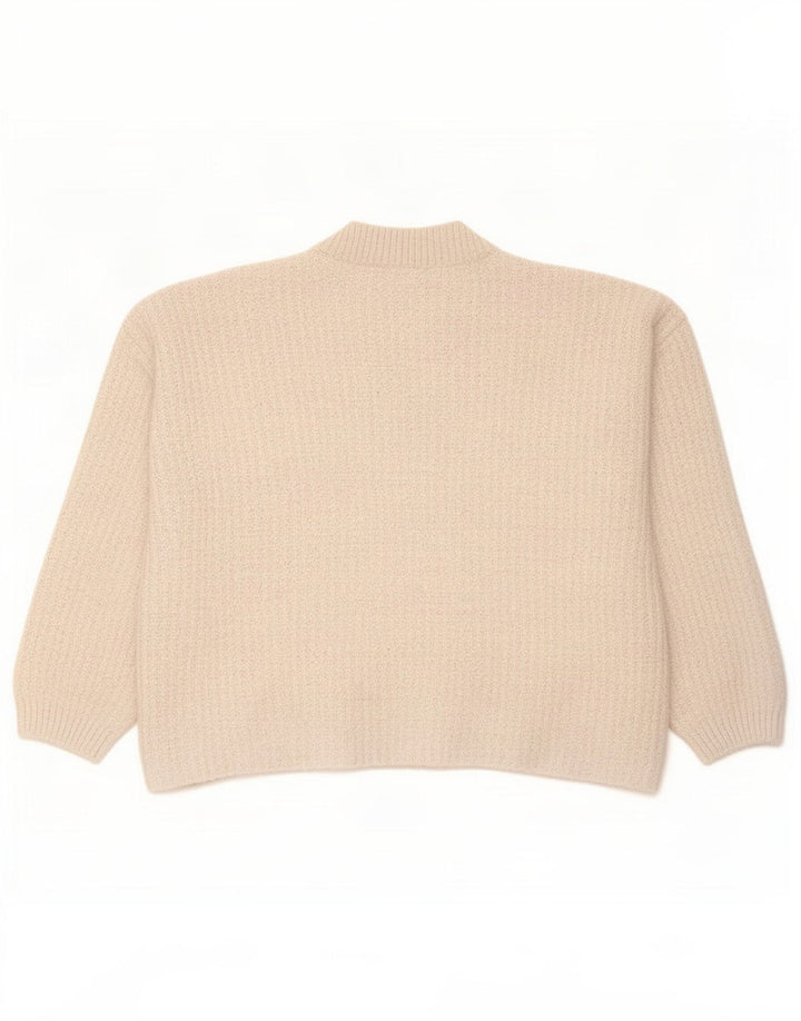 Marks & Spencer Pull court à col roulé pour femme UK 14 Beige moyen