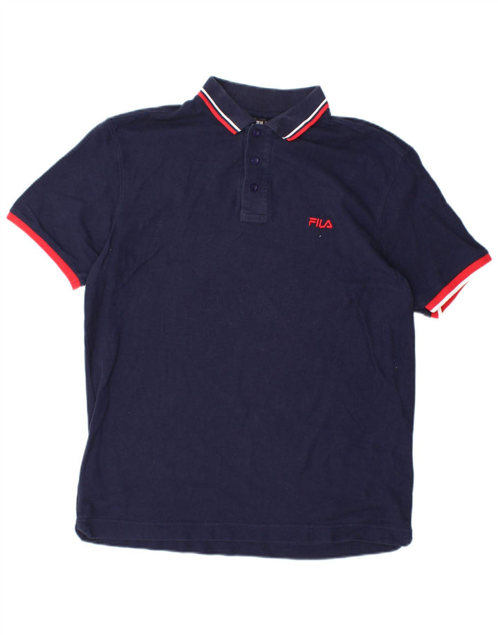FILA Polo Homme Large Bleu Marine Coton