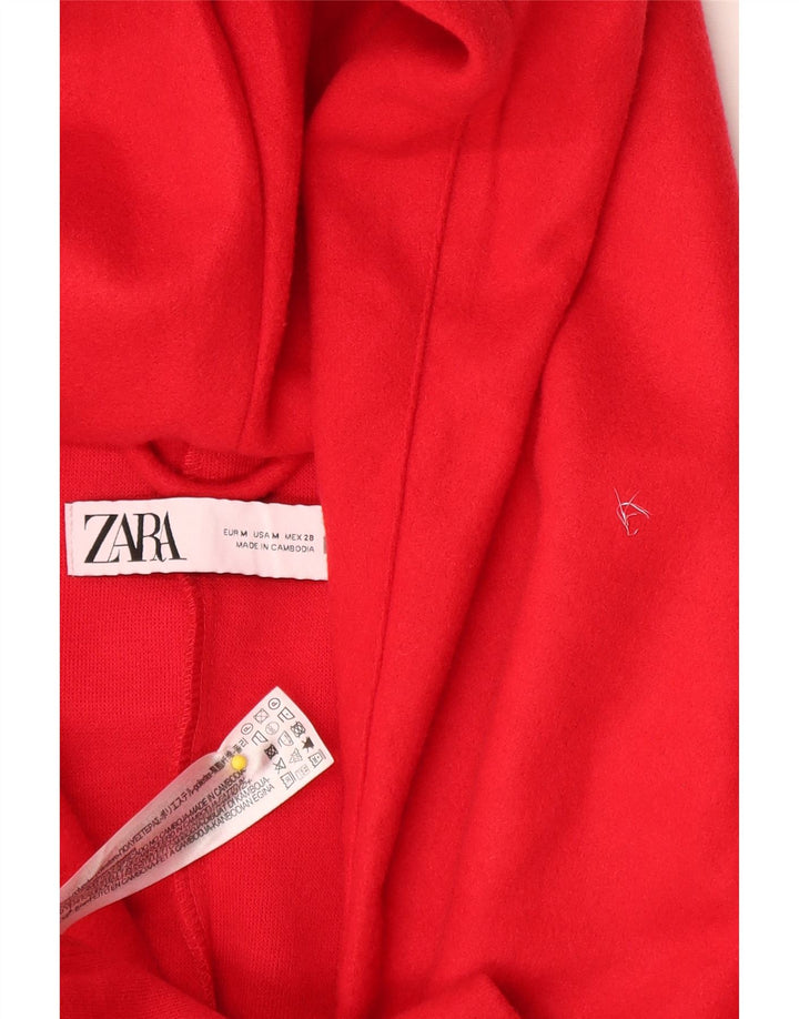 Zara Manteau à capuche pour femme UK 44 Polyester rouge moyen