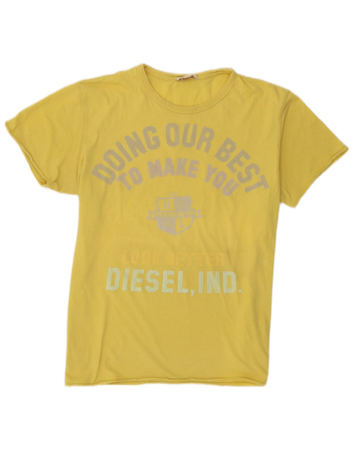 Diesel T-Shirt Graphique Homme XL Jaune