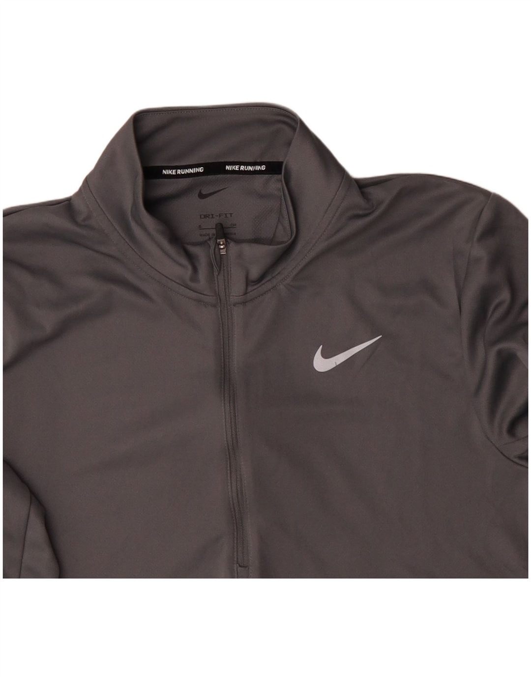 NIKE Haut de survêtement Dri Fit à col zippé pour homme Petit gris Polyester