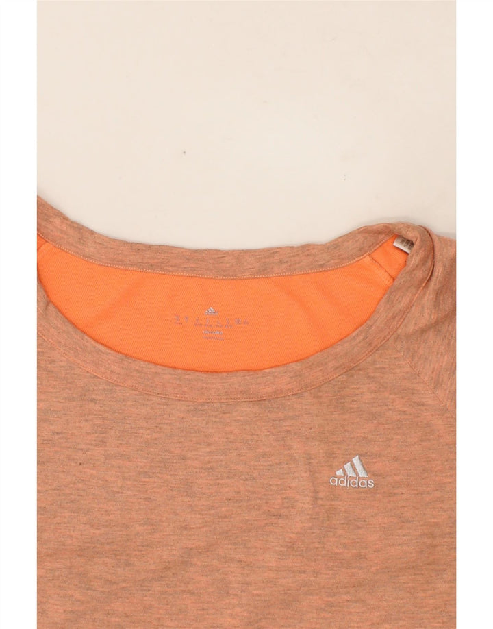 ADIDAS Womens T-Shirt Top UK 14 Medium Orange Flecked Polyester Vintage Adidas and Second-Hand Adidas from Messina Hembry 