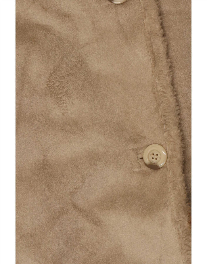 David Barry Veste Sherpa Femme UK 16 Large Beige Polyester