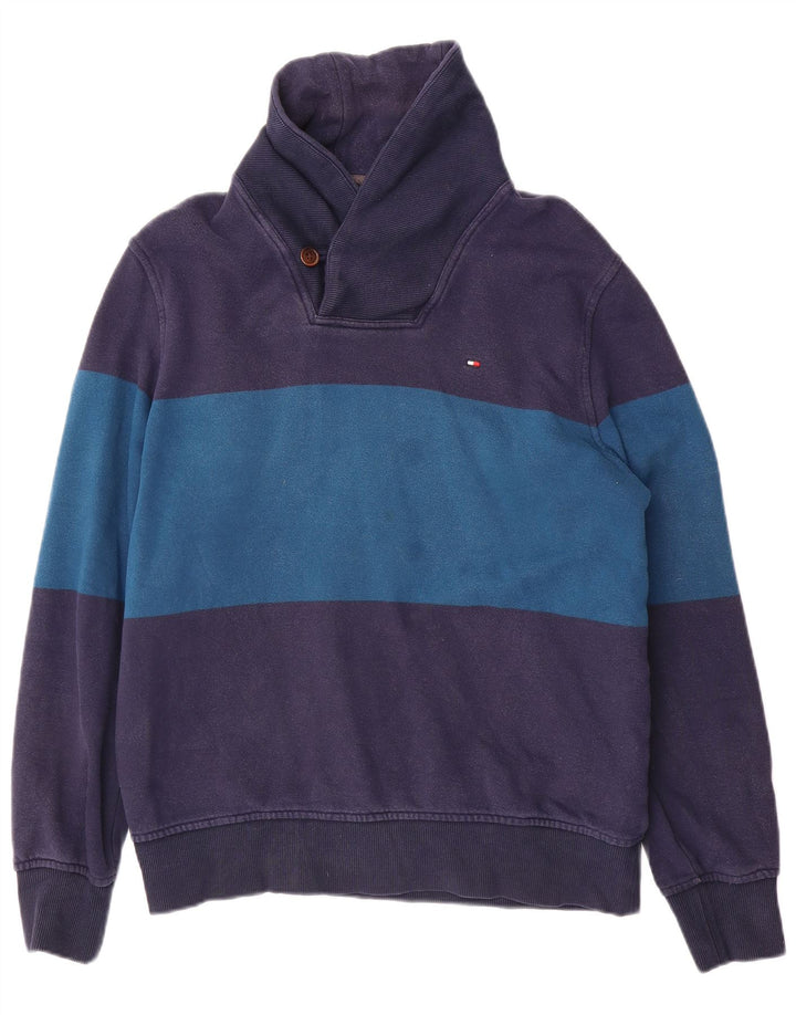Tommy Hilfiger Sweat-shirt pour homme Bleu marine moyen Colourblock