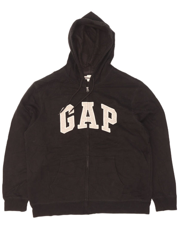 Gap Pull à capuche zippé graphique pour homme XL en coton noir