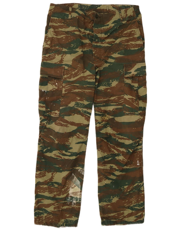 Vintage Pantalon cargo droit pour homme Medium W32 L30 Vert Camouflage