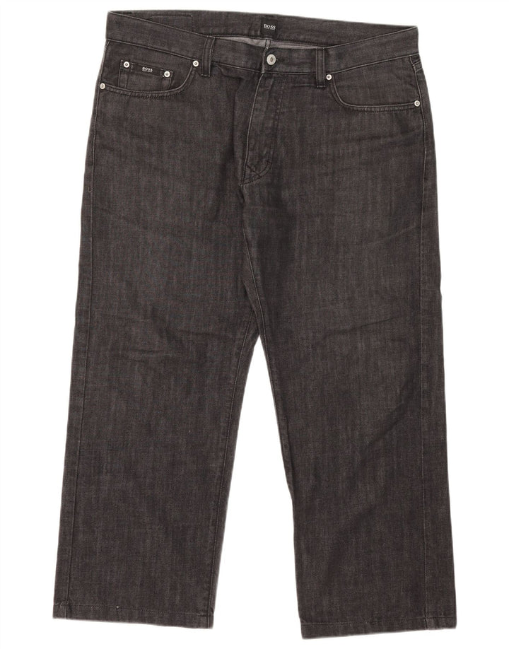 Hugo Boss Jean droit W38 L26 en coton noir pour homme