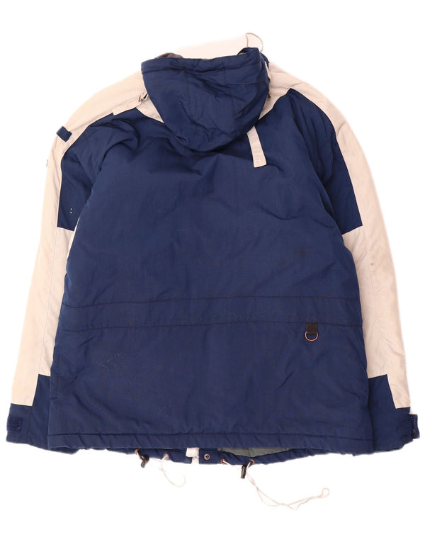 Napapijri Veste de ski à capuche Geographic pour homme UK 42 XL Bleu marine Colourblock