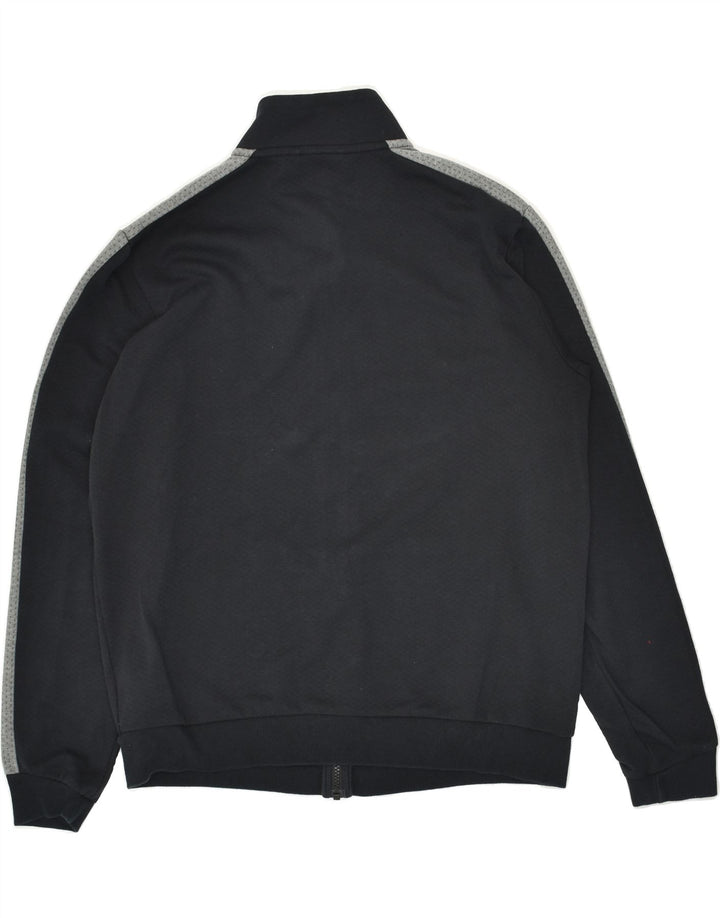 PUMA Veste de survêtement graphique pour hommes, grande taille, en coton color block noir