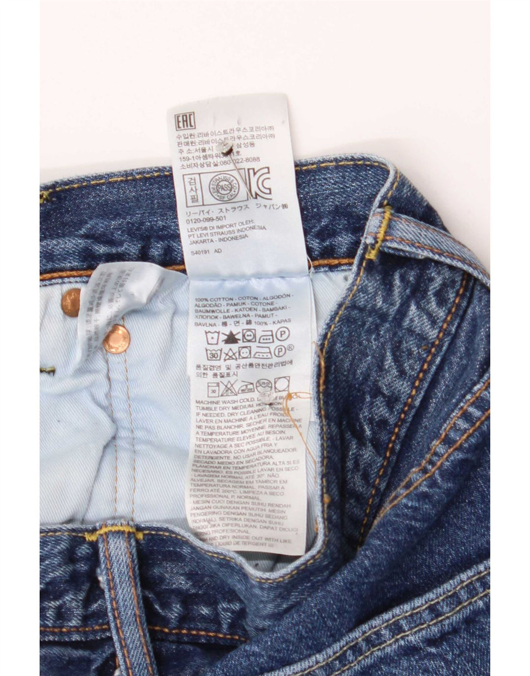 Levi's Jean droit vieilli W34 L34 homme bleu coton