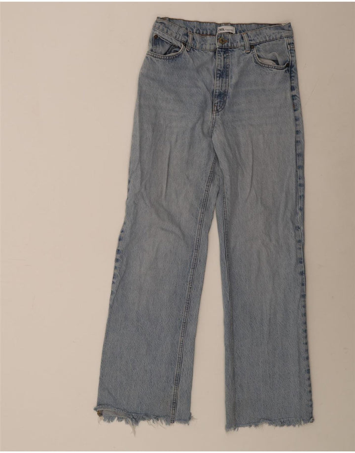 ZARA Jean large pour femme EU 40 Medium W30 L32 Bleu Coton
