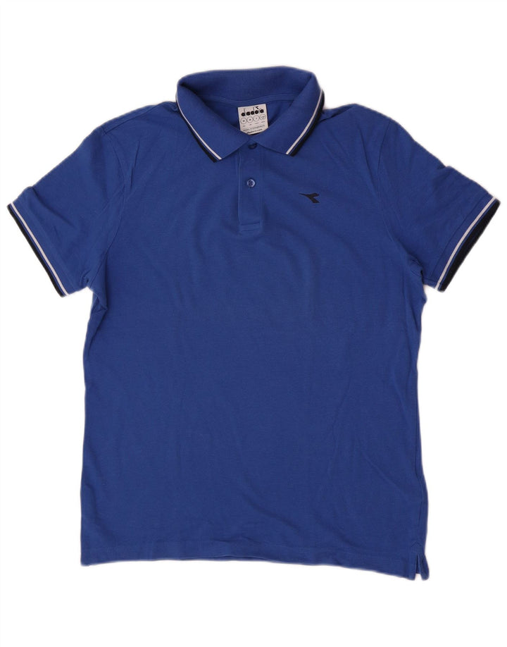 Diadora Polo Homme Bleu Moyen Coton