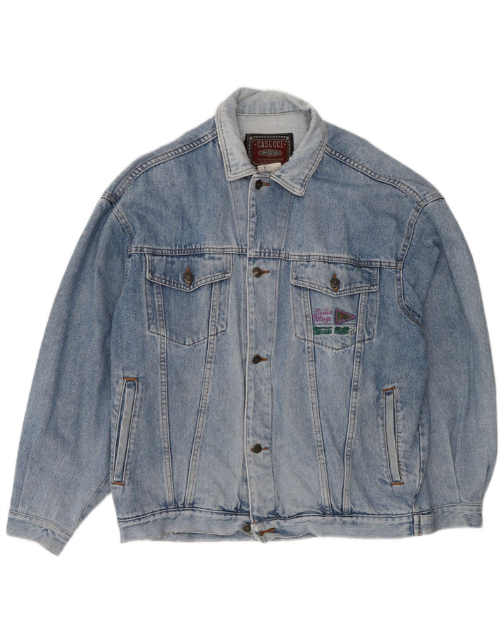 Casucci Veste en jean pour homme UK 40 Large Bleu Coton