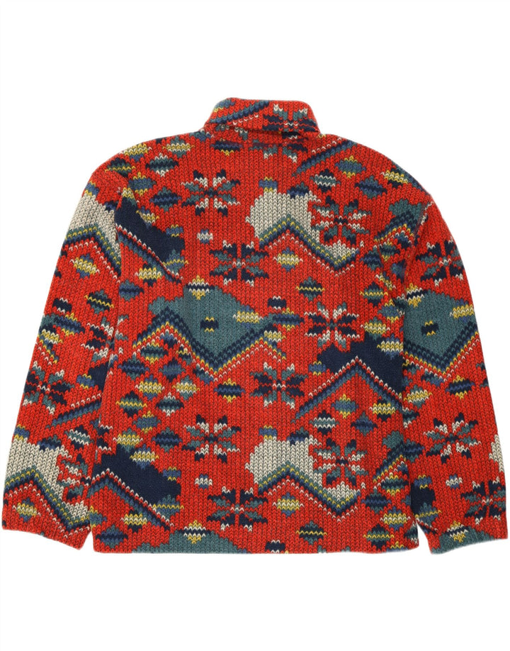 COLMAR Pull col roulé en polaire pour homme 2XL Rouge Fair Isle