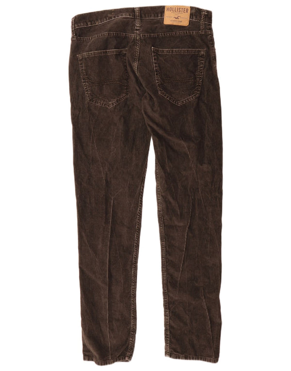 Hollister Pantalon classique fuselé en velours côtelé pour homme W31 L32 Marron Coton