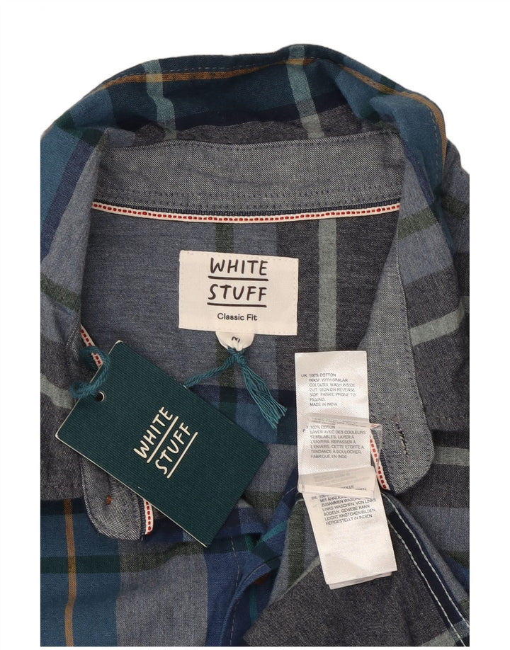 Chemise Coupe Classique Homme White Stuff Coton à Carreaux Bleu Moyen