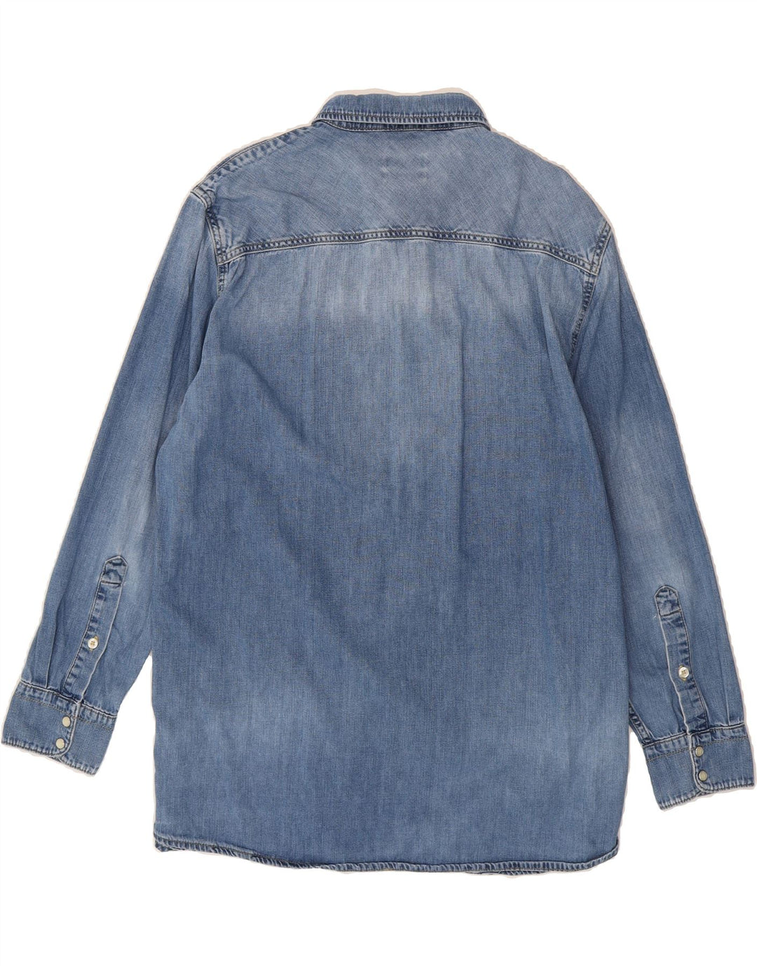 WALBUSCH Mens Regular Fit Denim Shirt Size 45/46 XL Blue Cotton Vintage Walbusch and Second-Hand Walbusch from Messina Hembry 