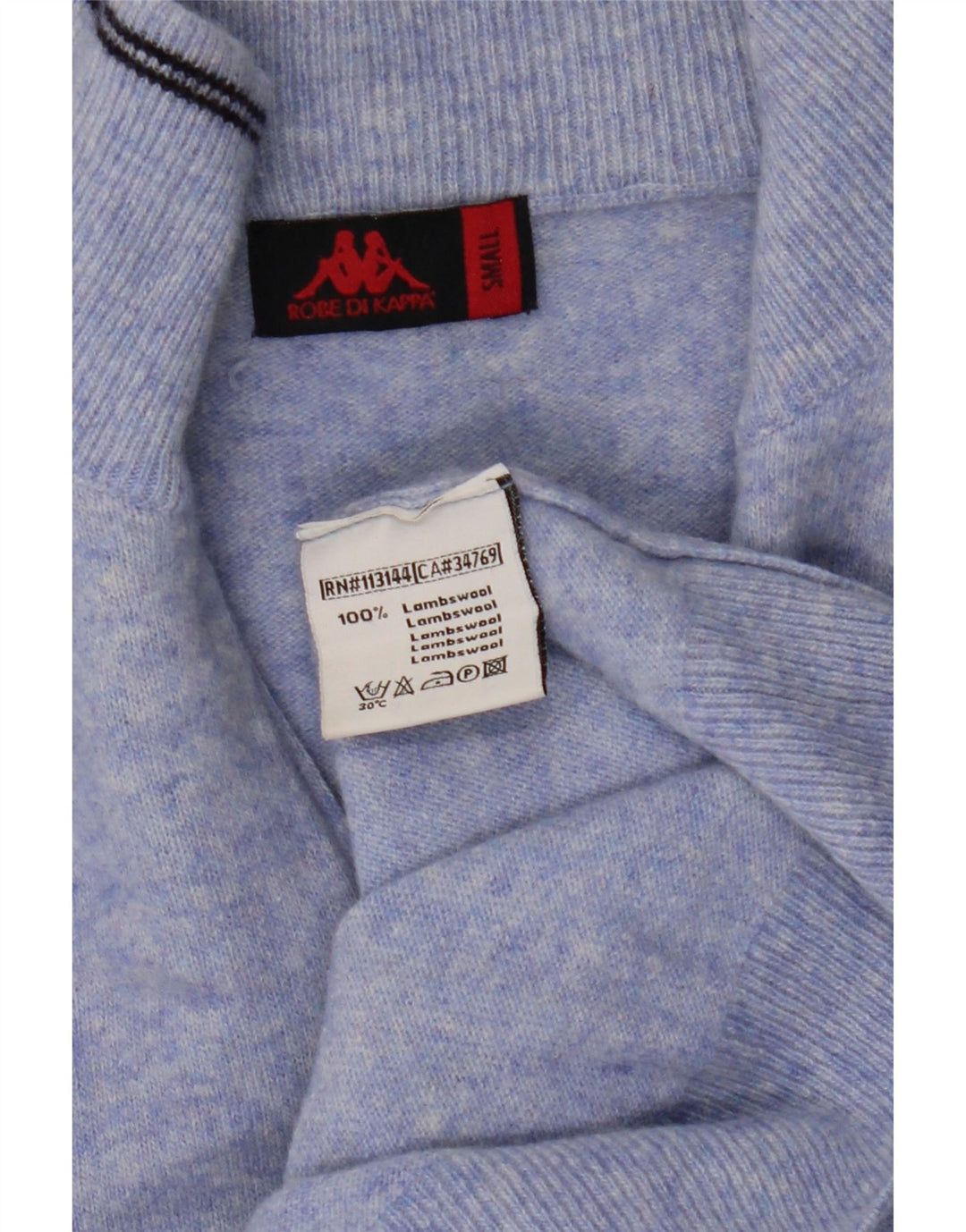 Kappa Pull col zippé pour homme en laine bleue Small